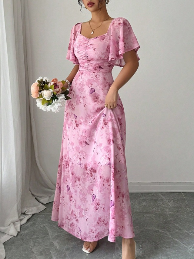 Floral Short-Sleeve Dress