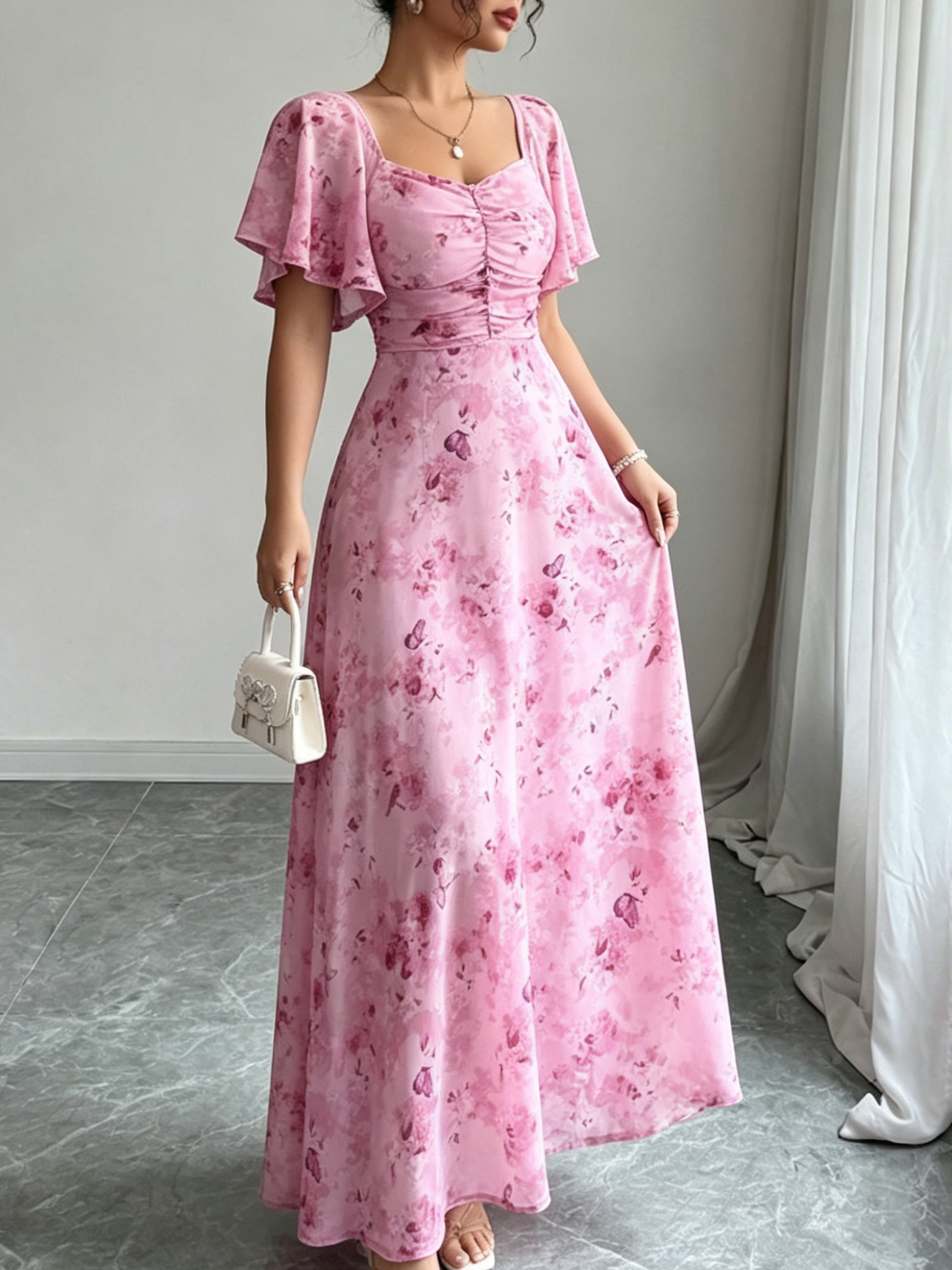 Floral Short-Sleeve Dress