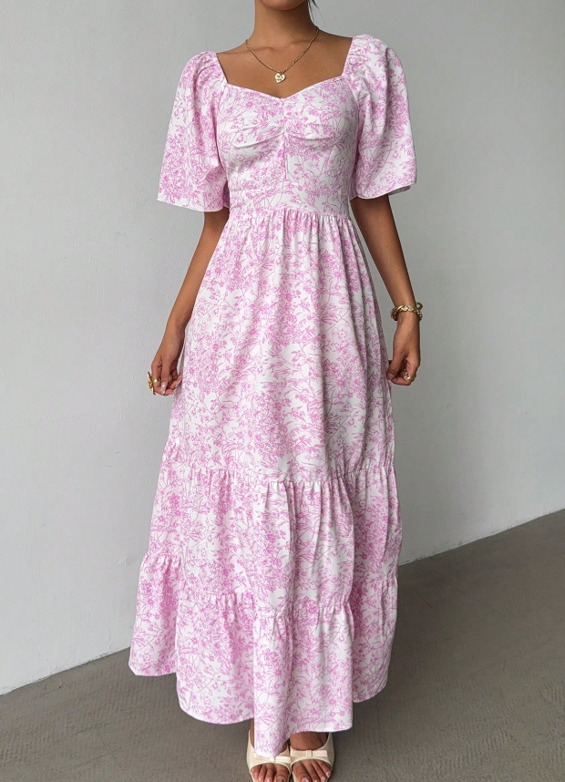 Floral Short-Sleeve Dress