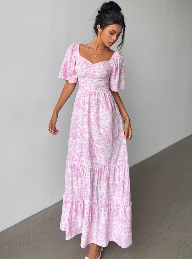 Floral Short-Sleeve Dress