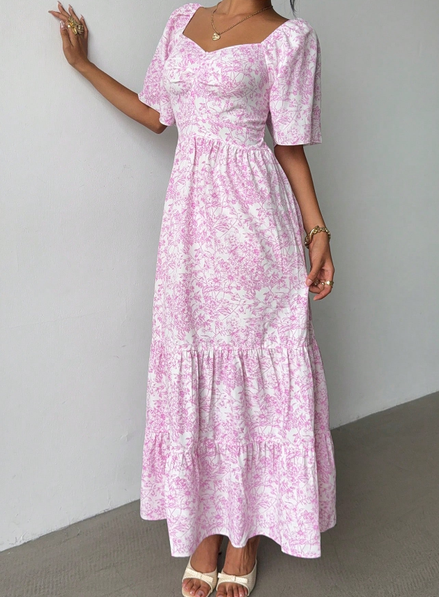 Floral Short-Sleeve Dress