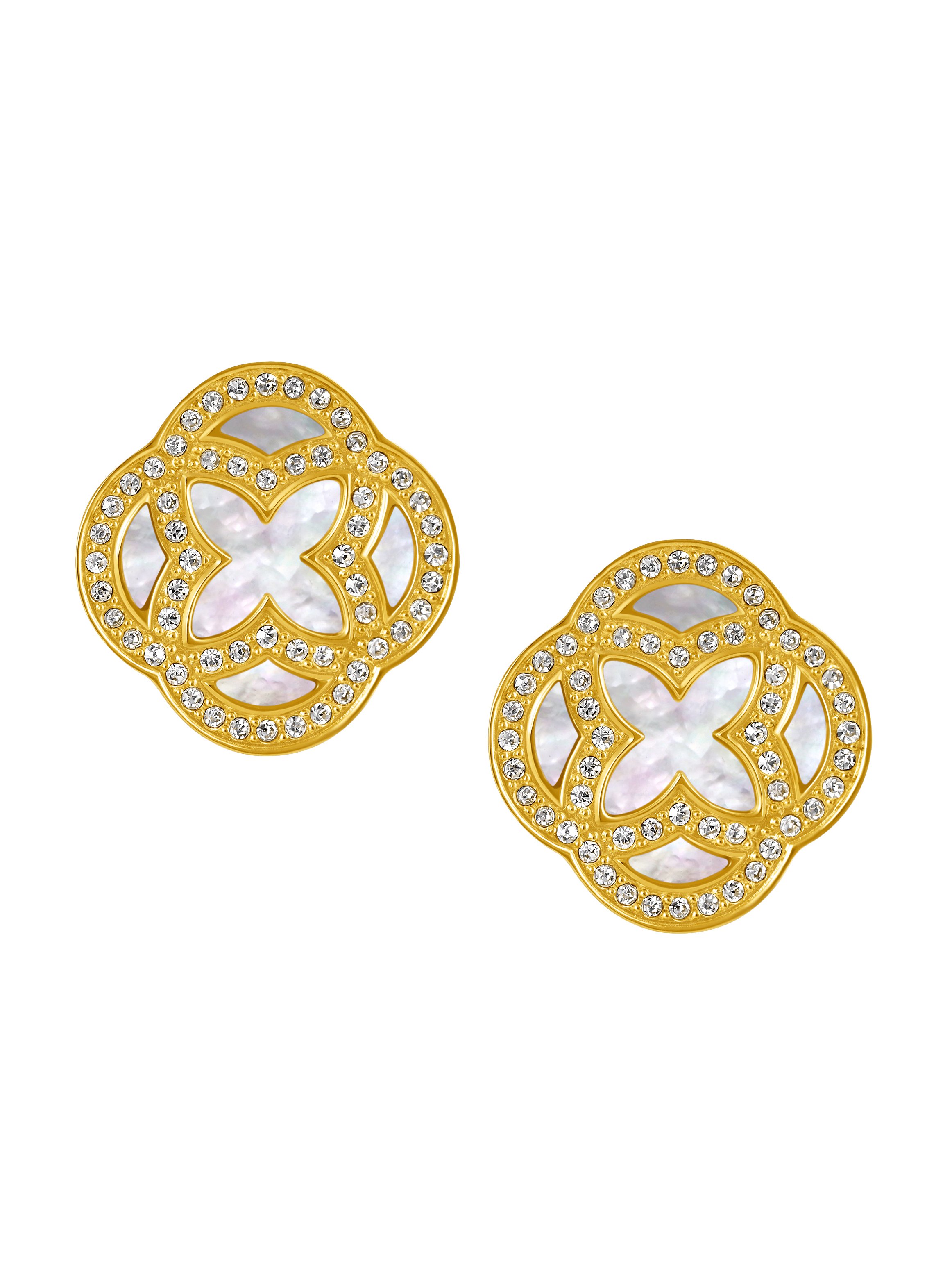 Natalia Women Gold Plated Stainless Steel Stud Earrings