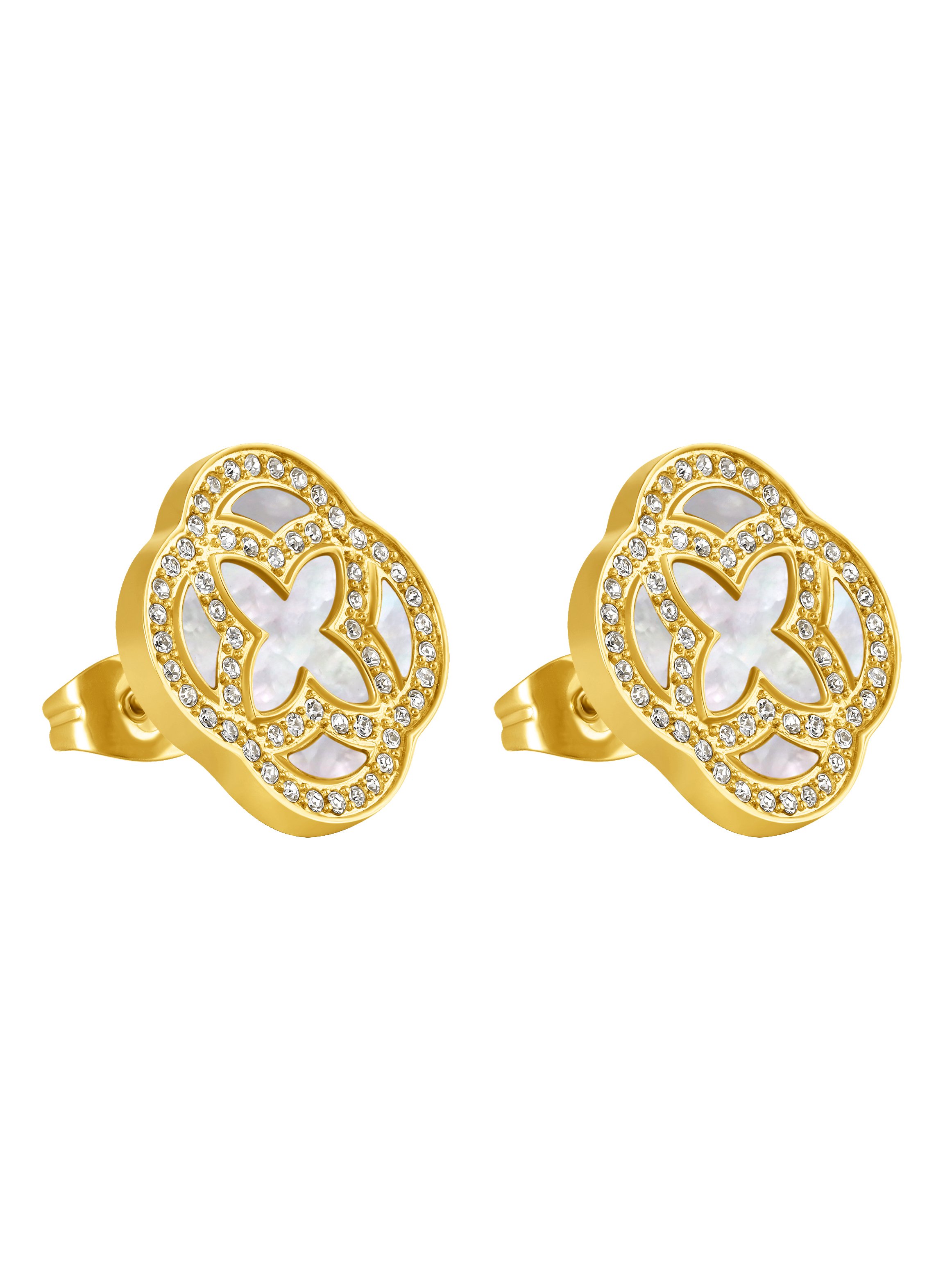 Natalia Women Gold Plated Stainless Steel Stud Earrings