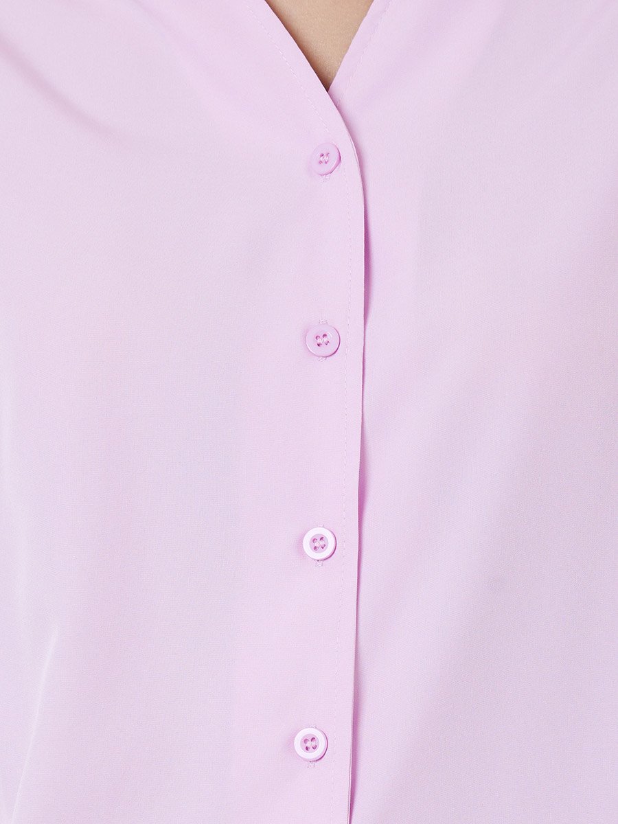 Pink Open Collar Short Sleeve Shirt