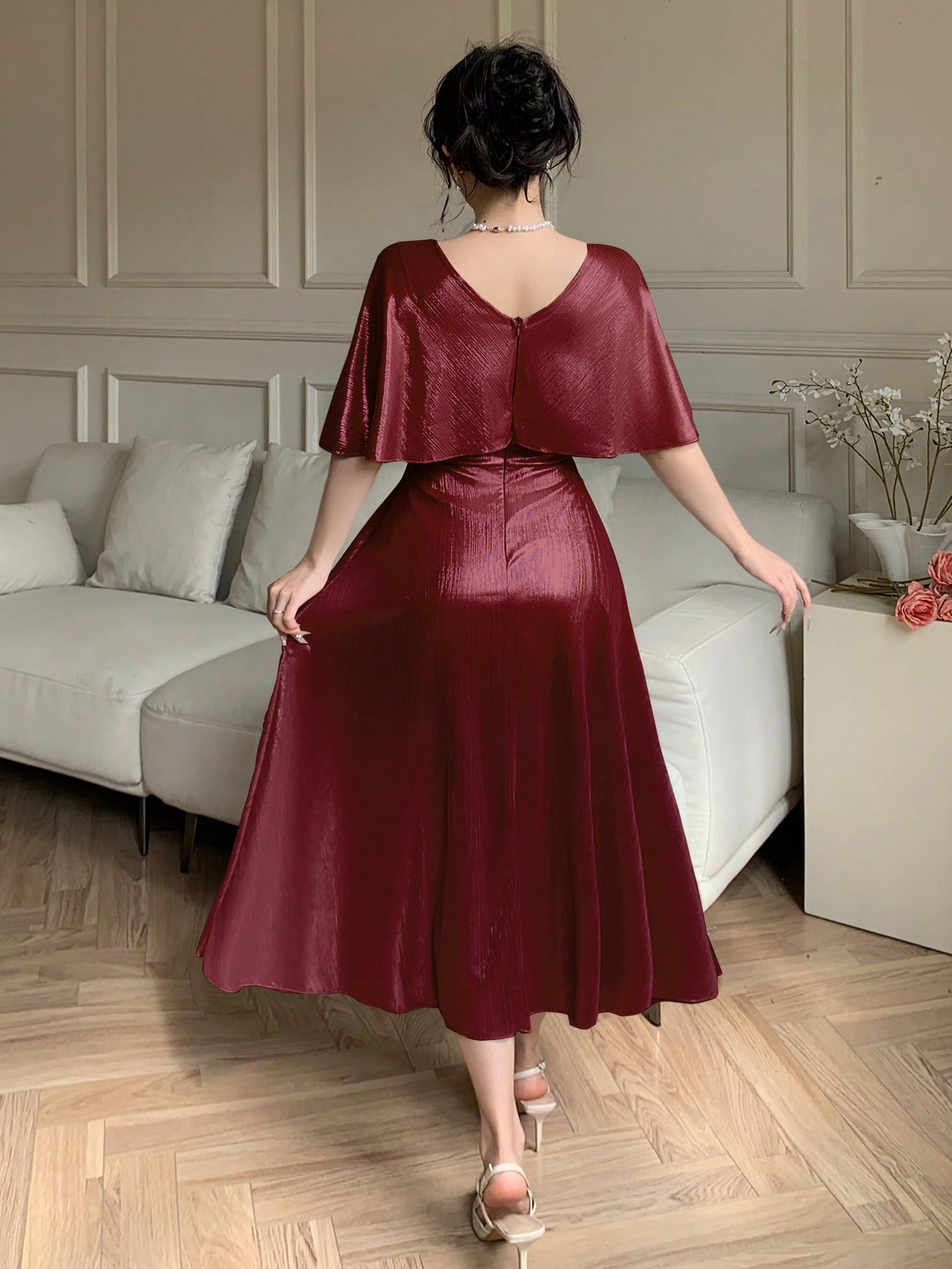 Ruby Red A-Line Ankle-Length Dress