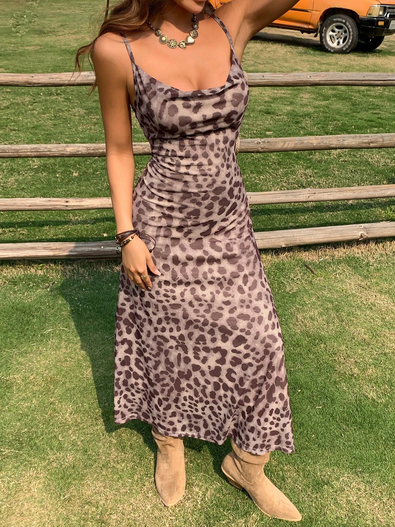 Multi Animal Print Bodycon Maxi Dress