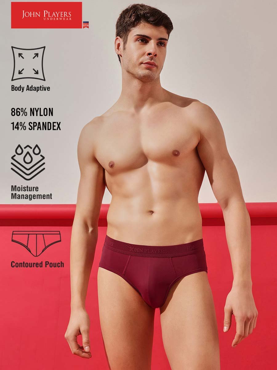 Maroon Solid Adaptive Briefs