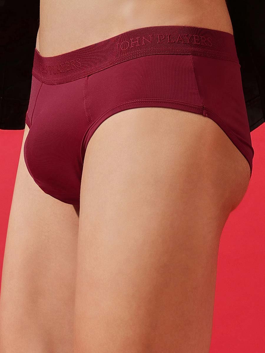 Maroon Solid Adaptive Briefs