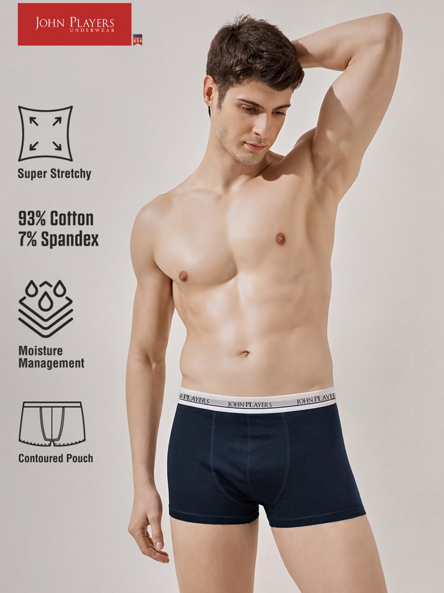 Pack of 2 - Multi-Color Cotton Trunks with Printed Logo Waistband