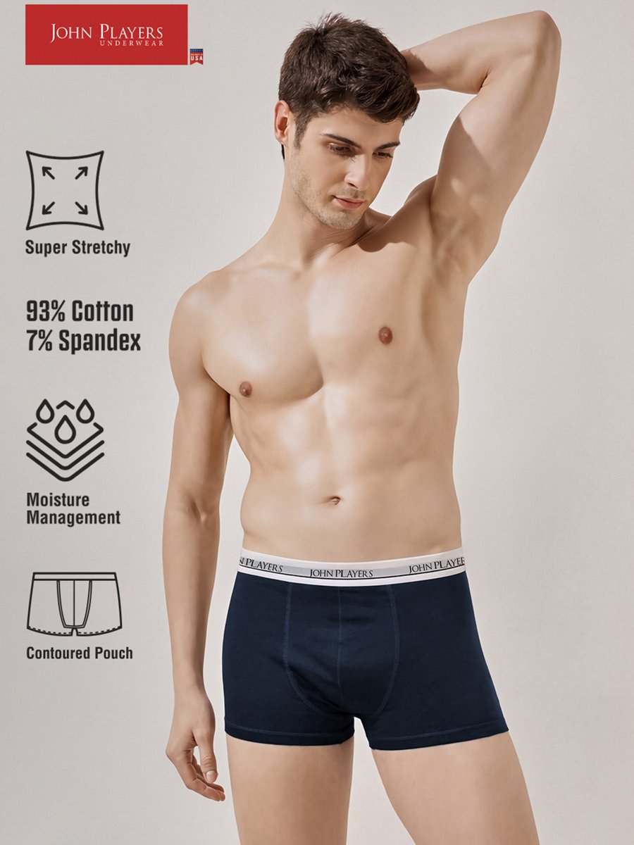 Pack of 2 - Multi-Color Cotton Trunks with Printed Logo Waistband