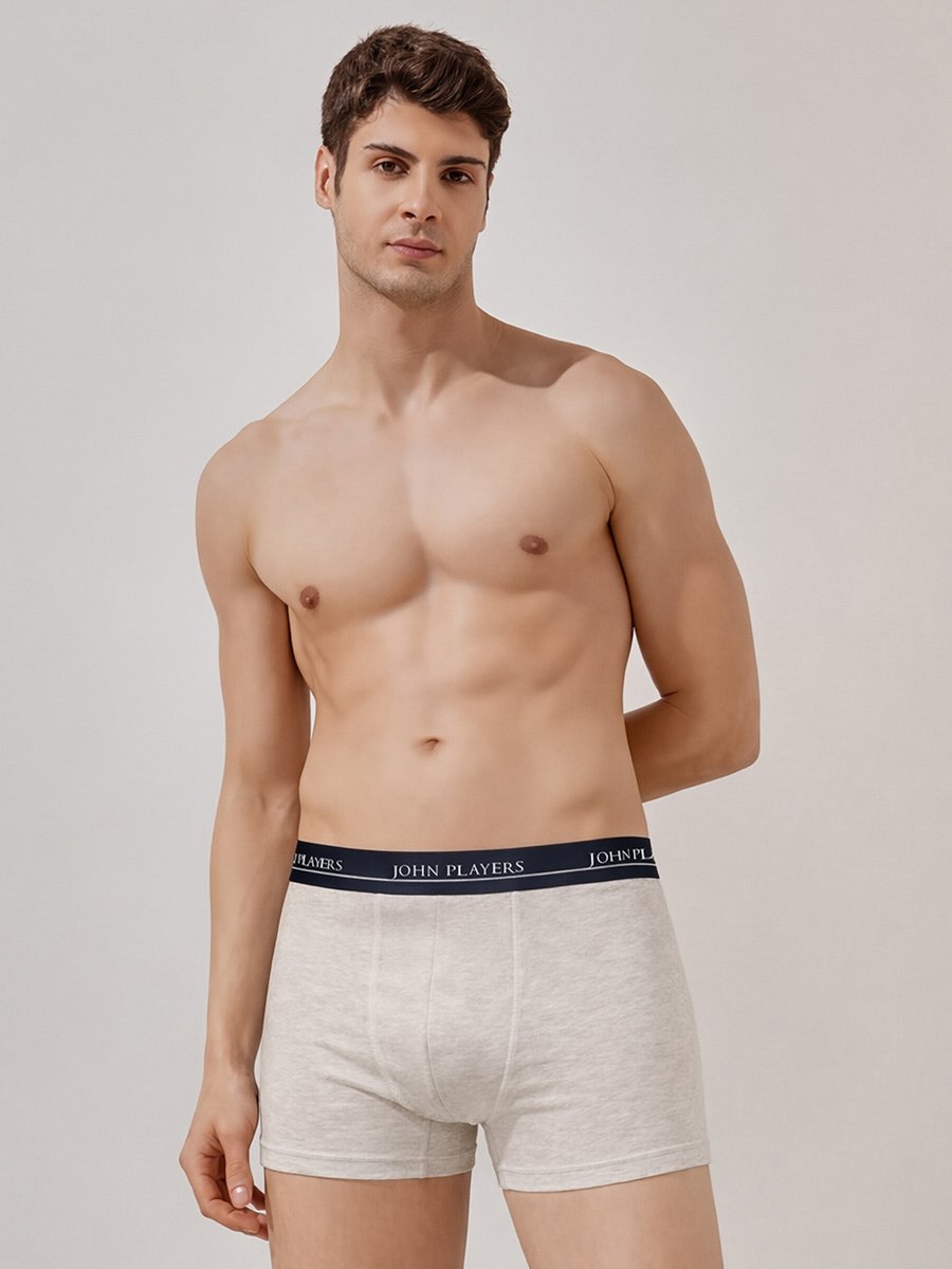 Pack of 2 - Multi-Color Cotton Trunks with Printed Logo Waistband
