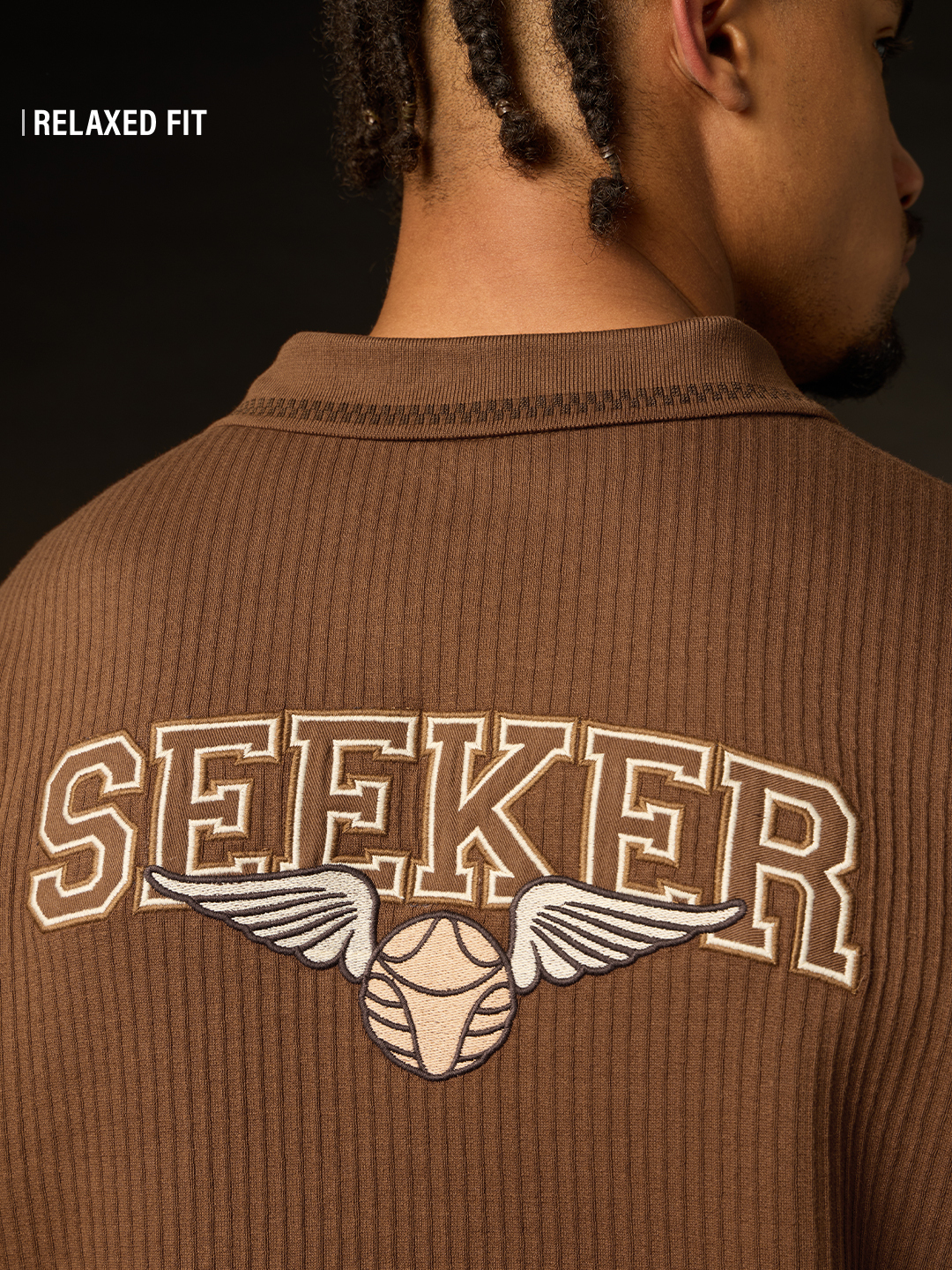Men Brown Embroidered Seeker Polo T-Shirt