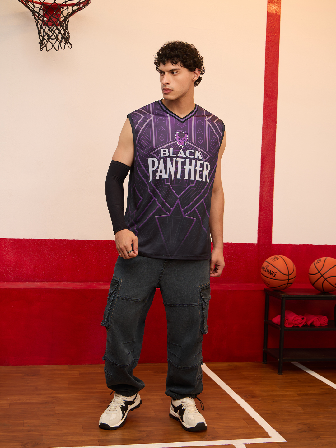 Men Black Panther Wakanda Forever Purple Vest