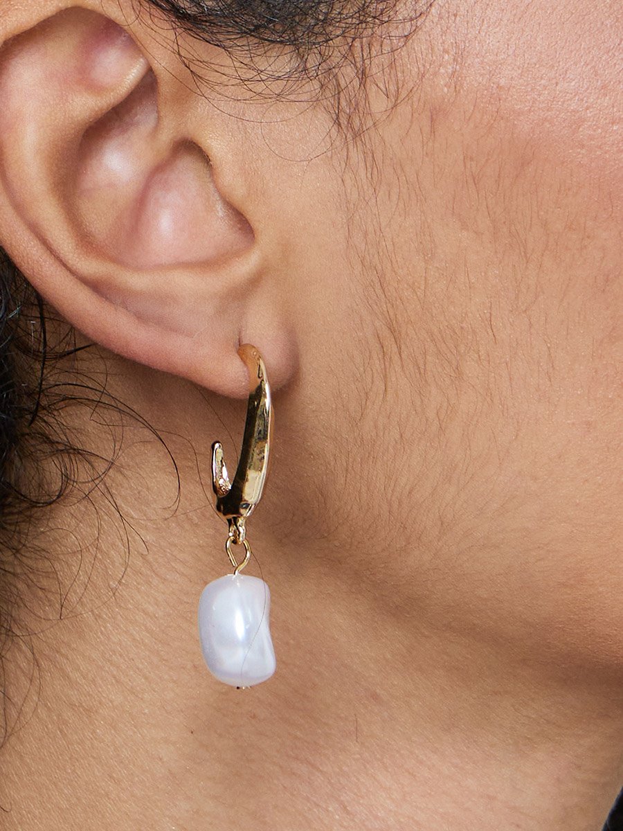 Faux Baroque Pearl Drop Earrings