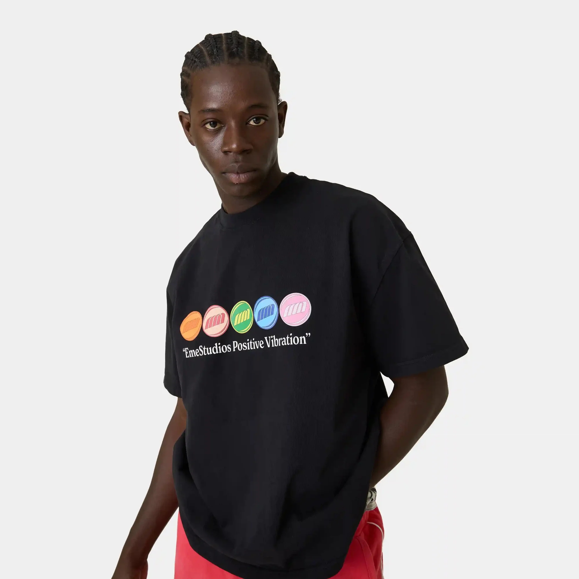 Black Graphic Print Short Sleeve Round Neck T-Shirt
