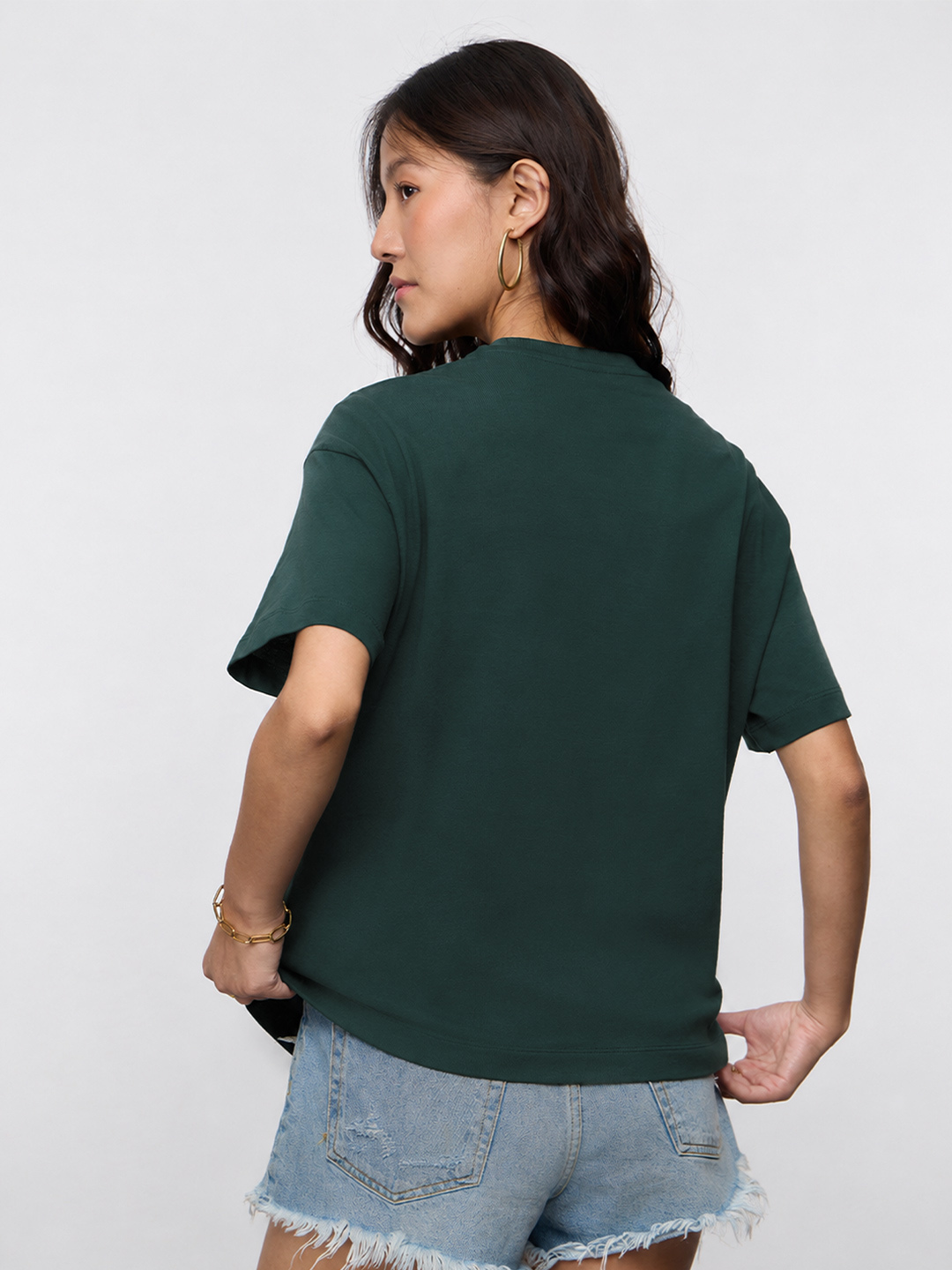 Oversized Green Succeed for Expensive Things Puff Print T-Shirt