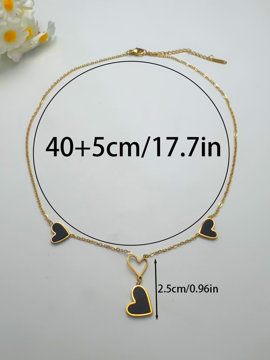 Black Heart Pendant Necklace