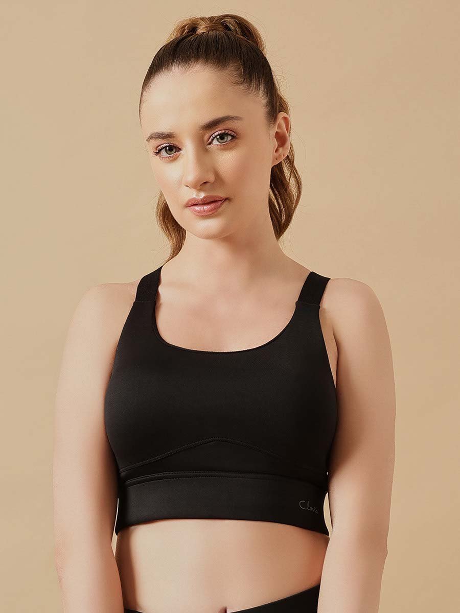 Black Padded High-Impact Sports Bra