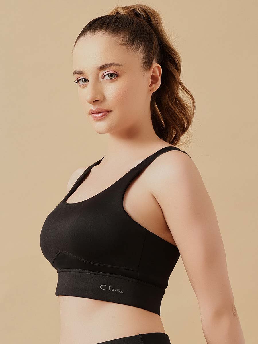 Black Padded High-Impact Sports Bra