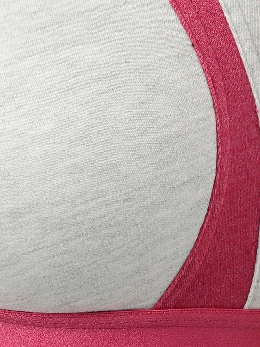 Grey and Pink Non-Padded Non-Wired Full Coverage T-Shirt Bra