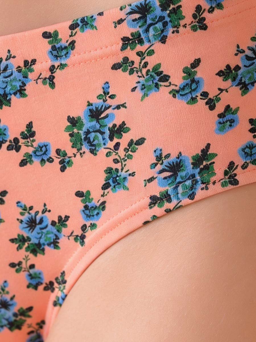 Pack of 3-Mid Waist Printed Hipster Panties with Inner Elastic - 100% Cotton