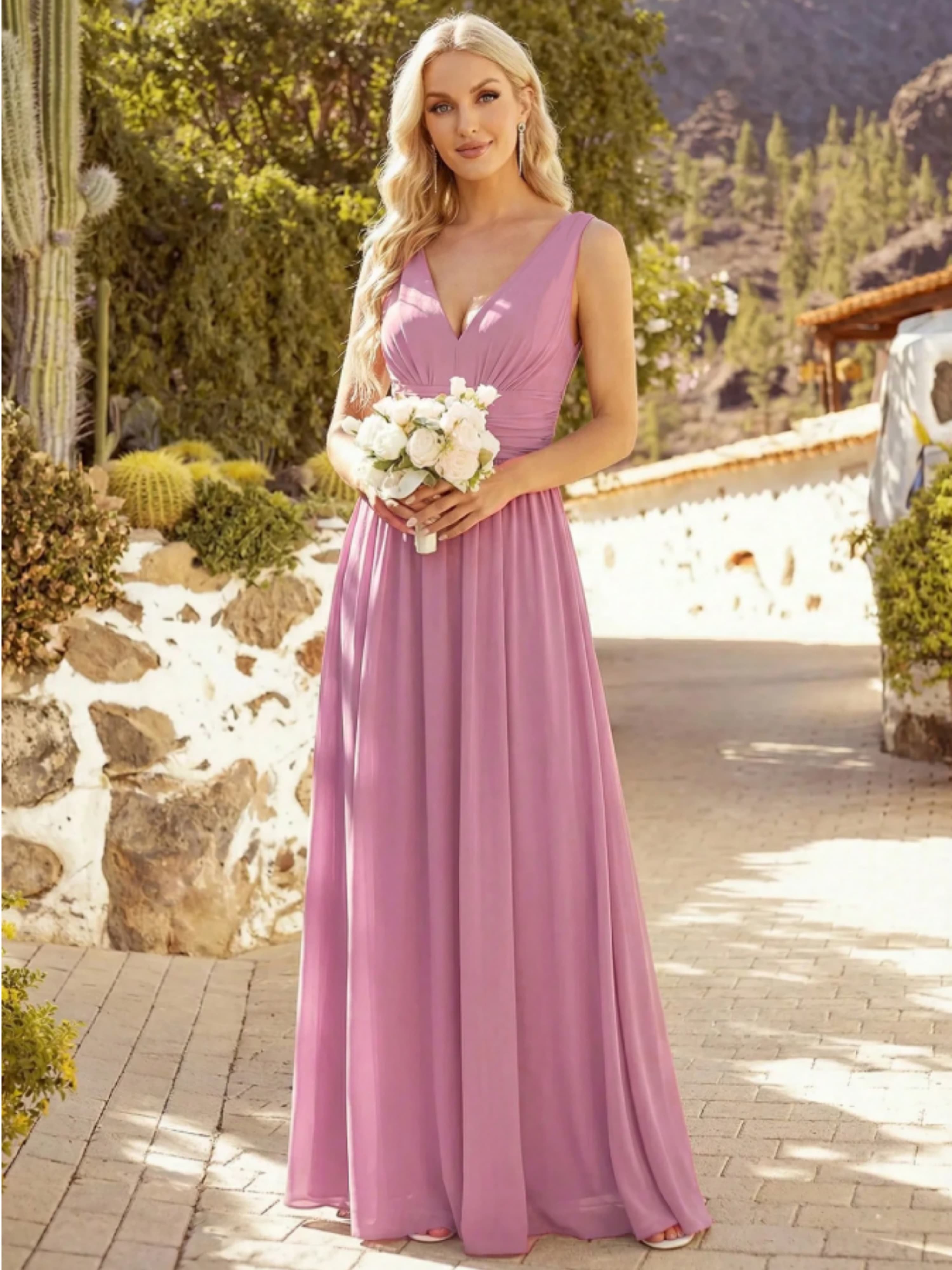 Purple Sleeveless Maxi A-Line Dress
