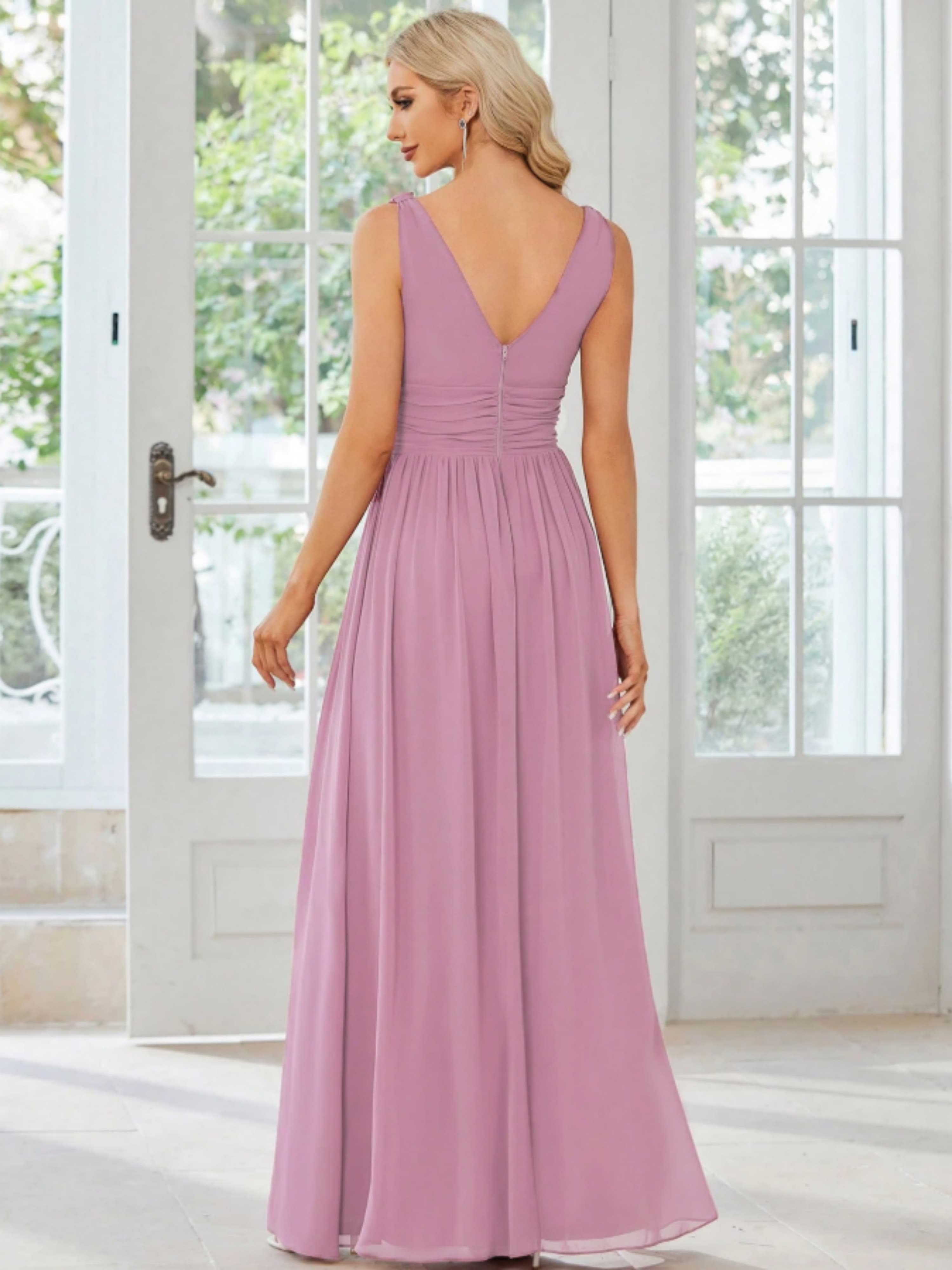 Purple Sleeveless Maxi A-Line Dress