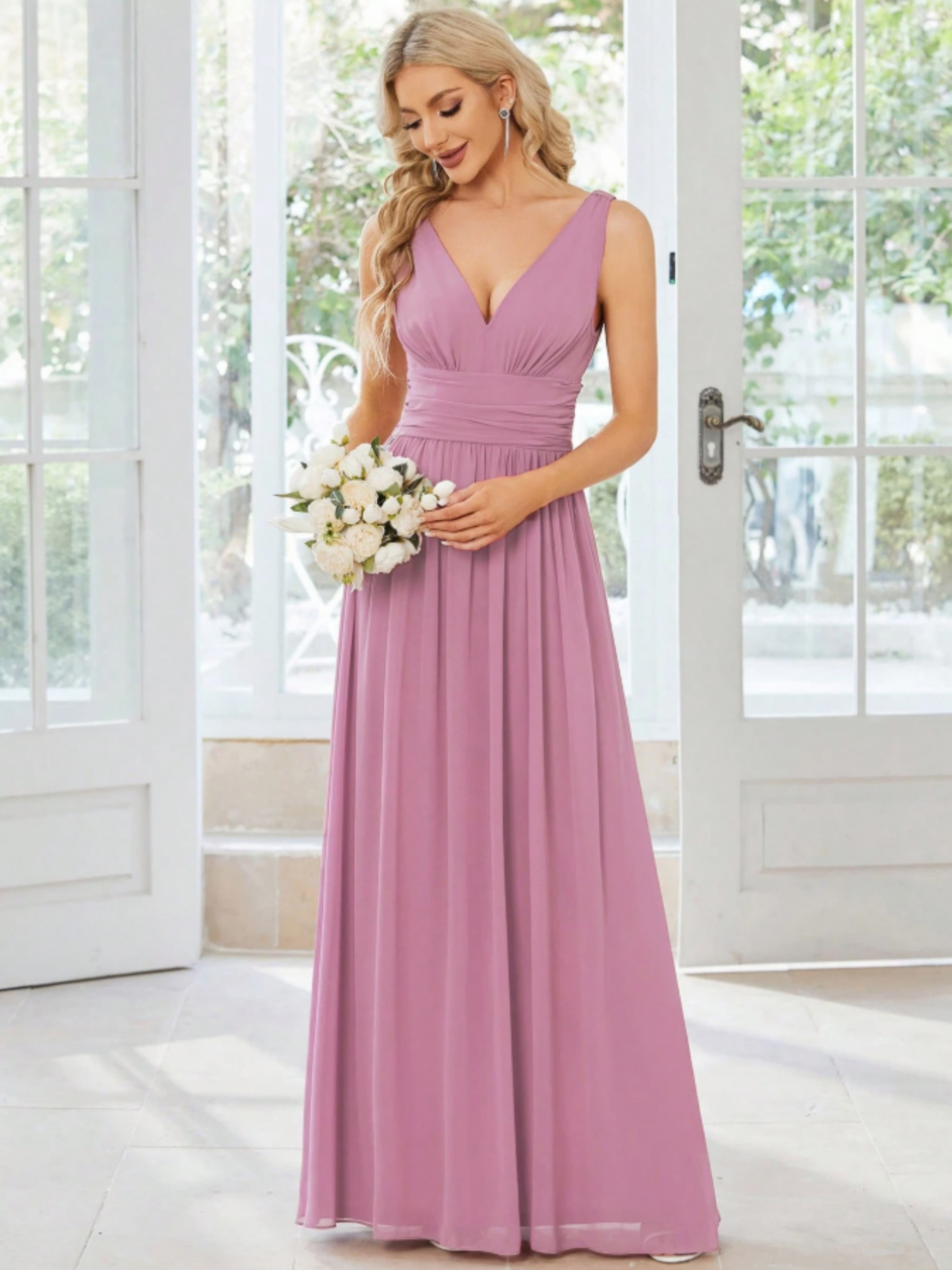 Purple Sleeveless Maxi A-Line Dress
