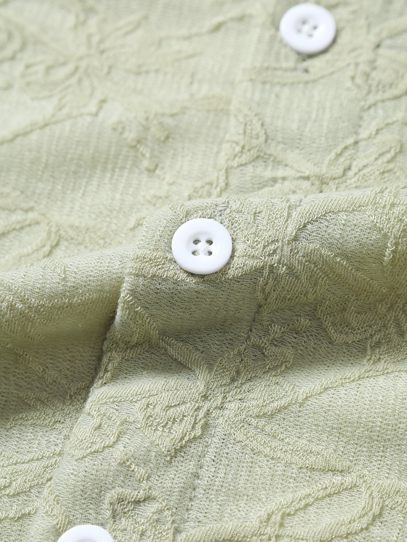 Plus Size Green Textured Regular Fit Shirt