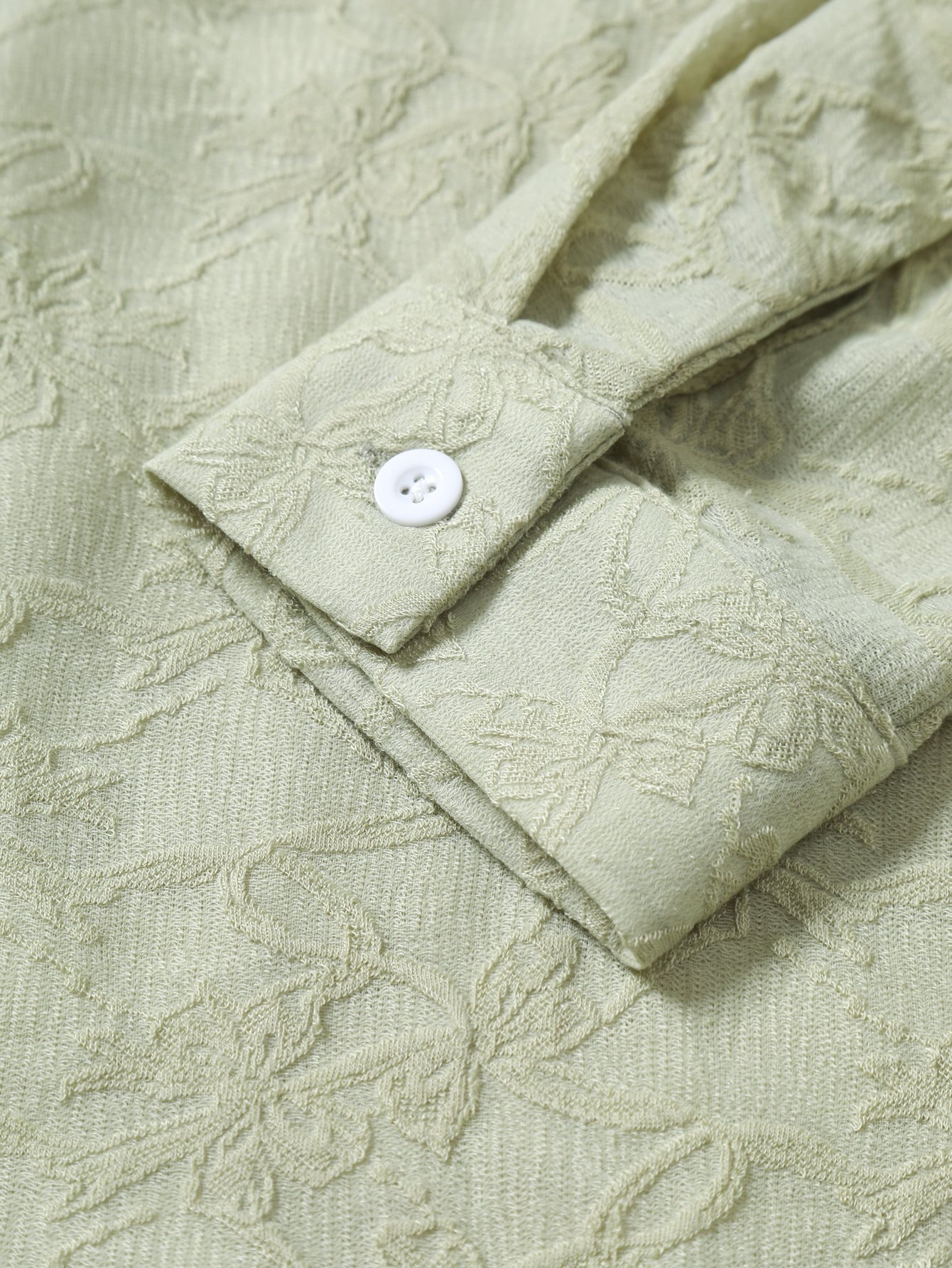 Plus Size Green Textured Regular Fit Shirt