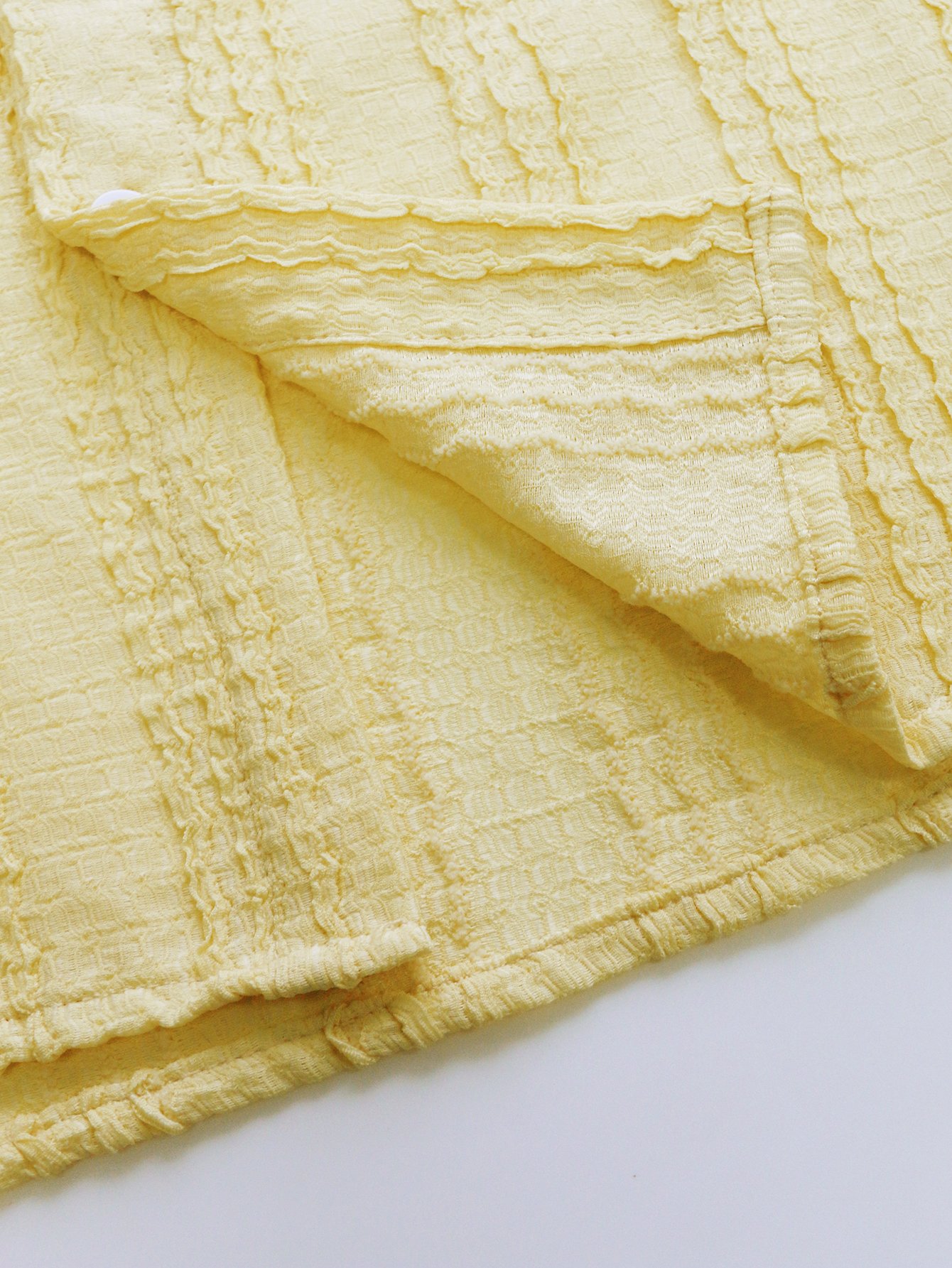 Yellow Textured Spread Collar Casual Shirt