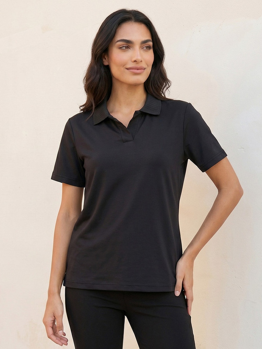 Polo T-Shirt with Ribbed Collar