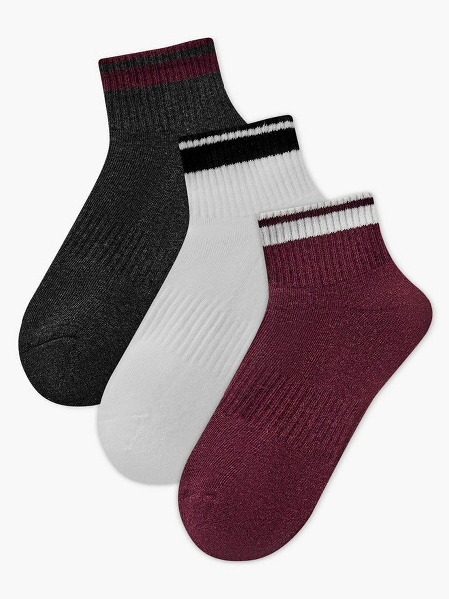 Pack of 3 Ankle Length Cotton Socks