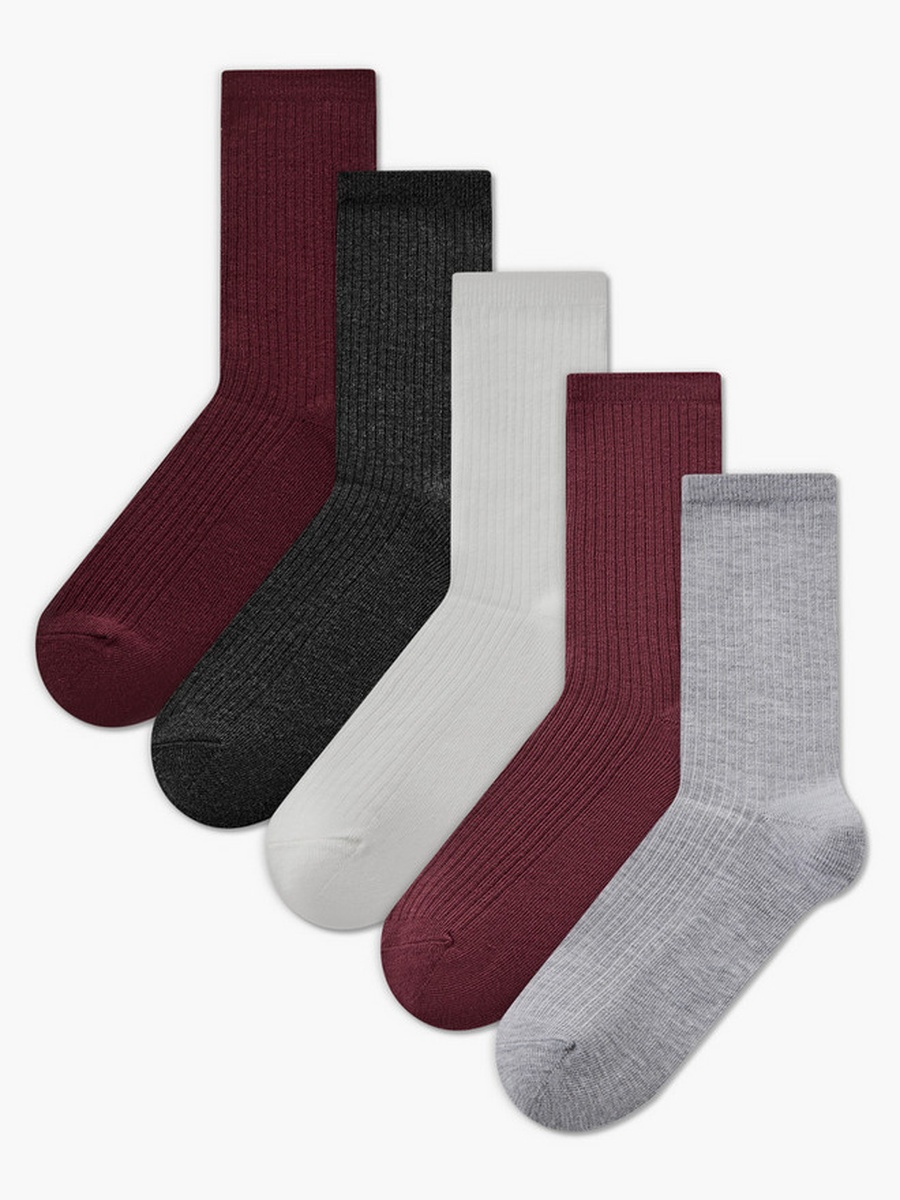 Pack of 5 Crew Length Cotton Socks