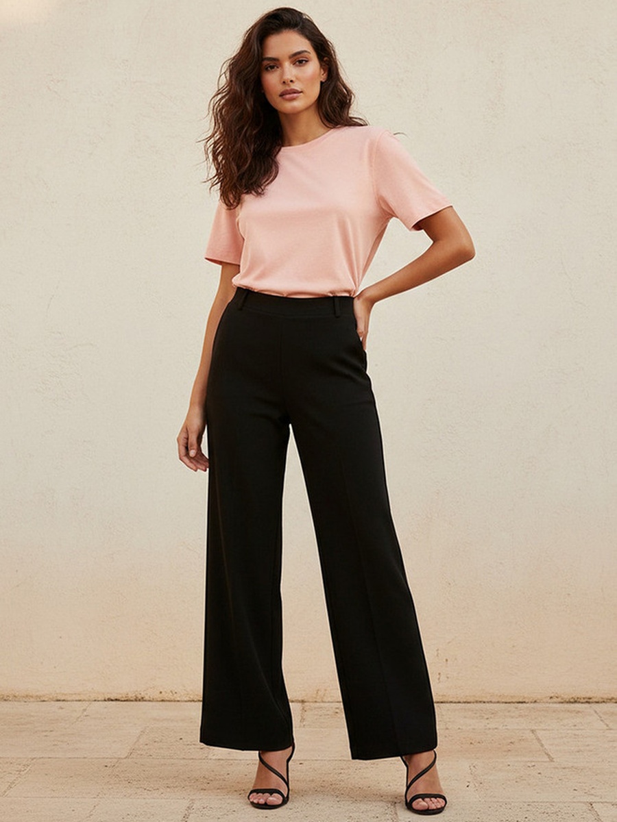 Full Length Ponte Wide Leg Pants