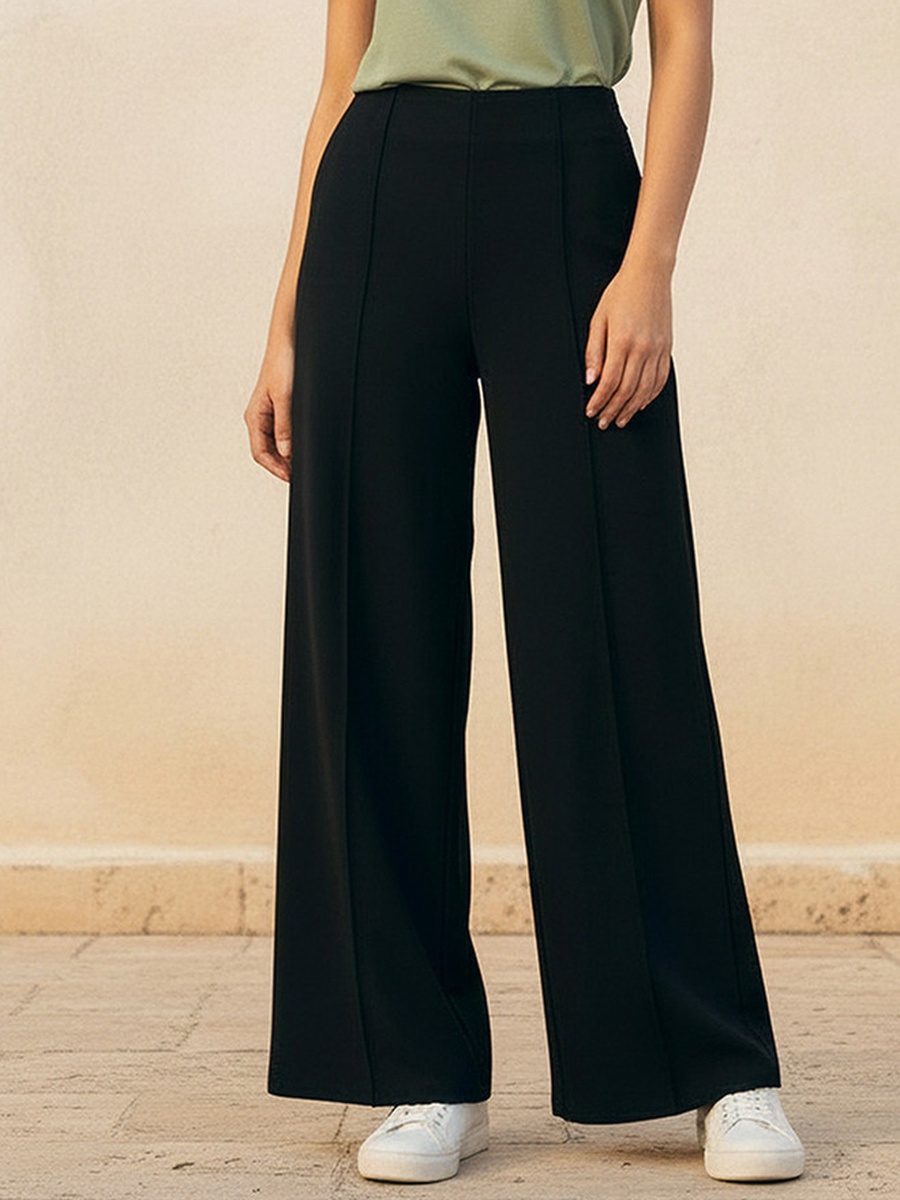 Full Length Ponte Wide Leg Pants