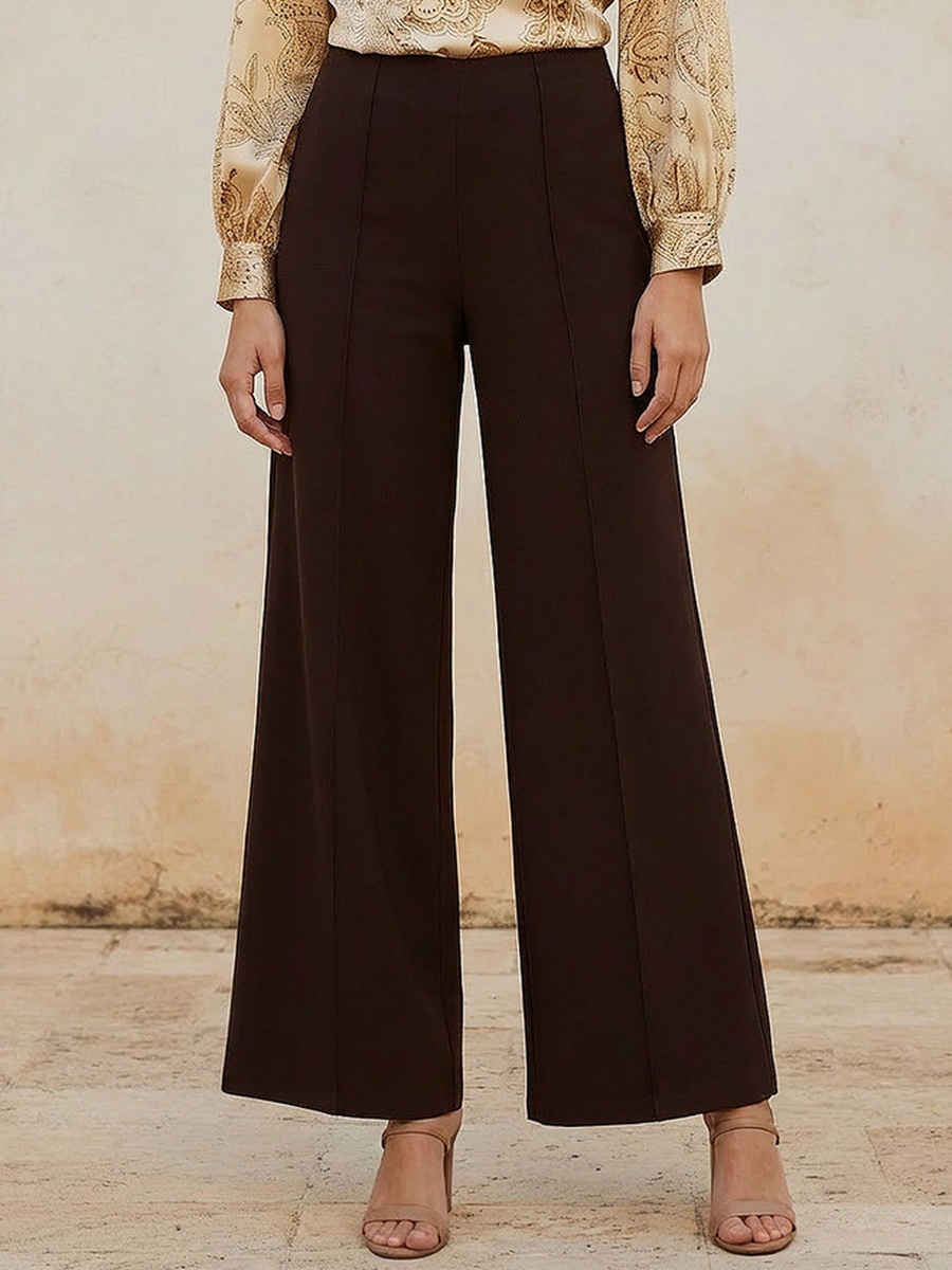 Full Length Ponte Wide Leg Pants