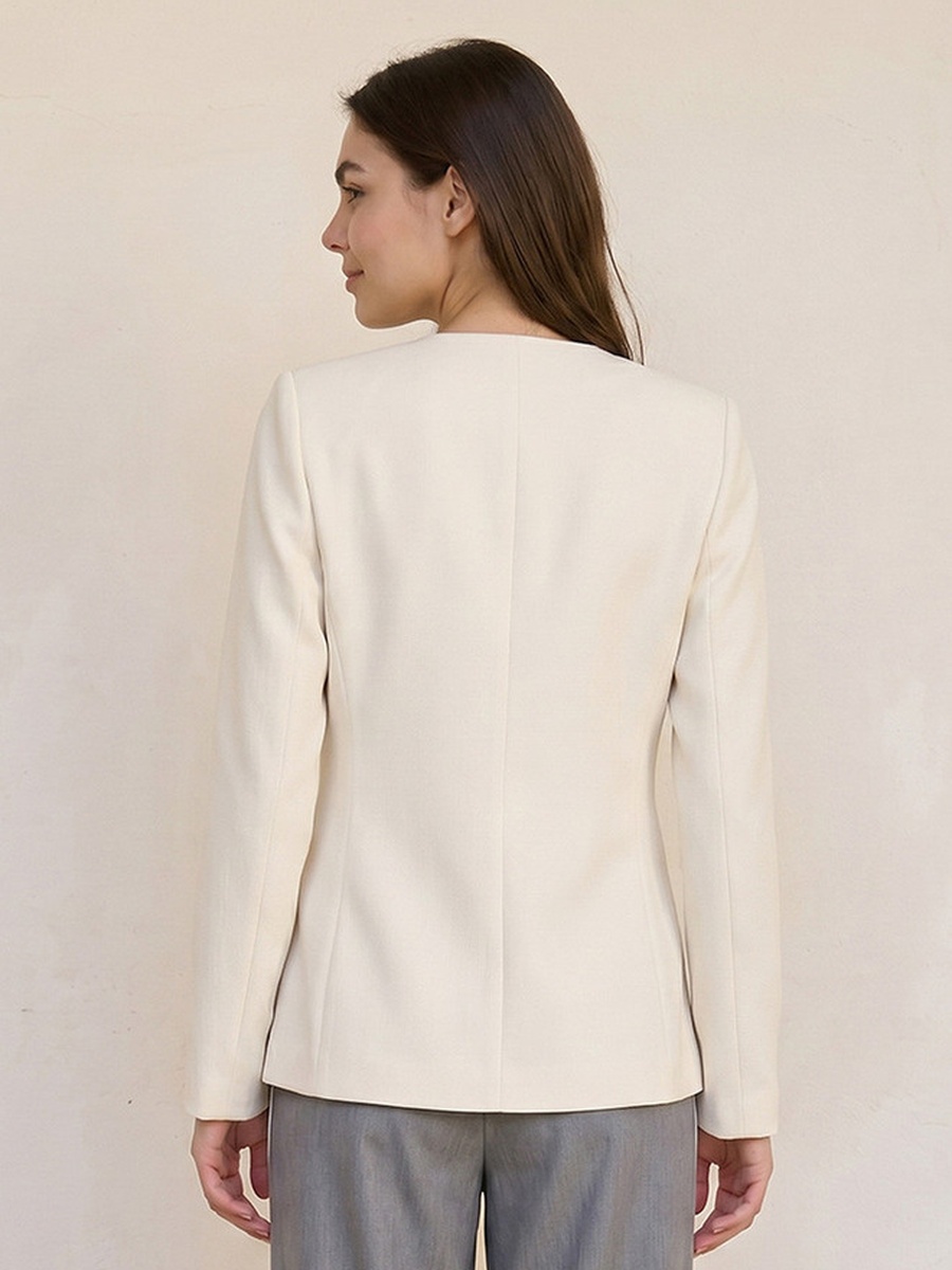 Plain Round Neck Blazer