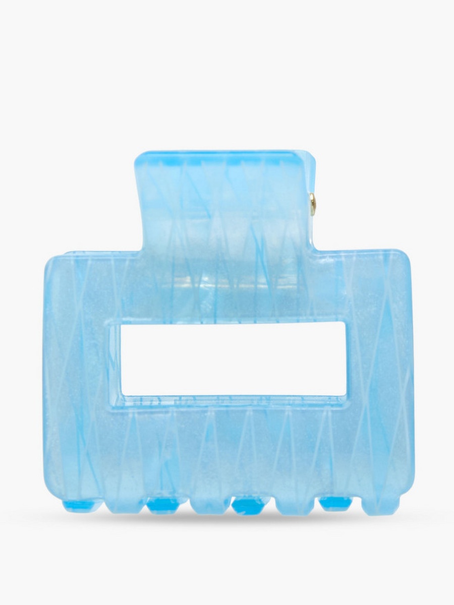 Pack of 4 Rectangular Hair Clamps with Glitter Design