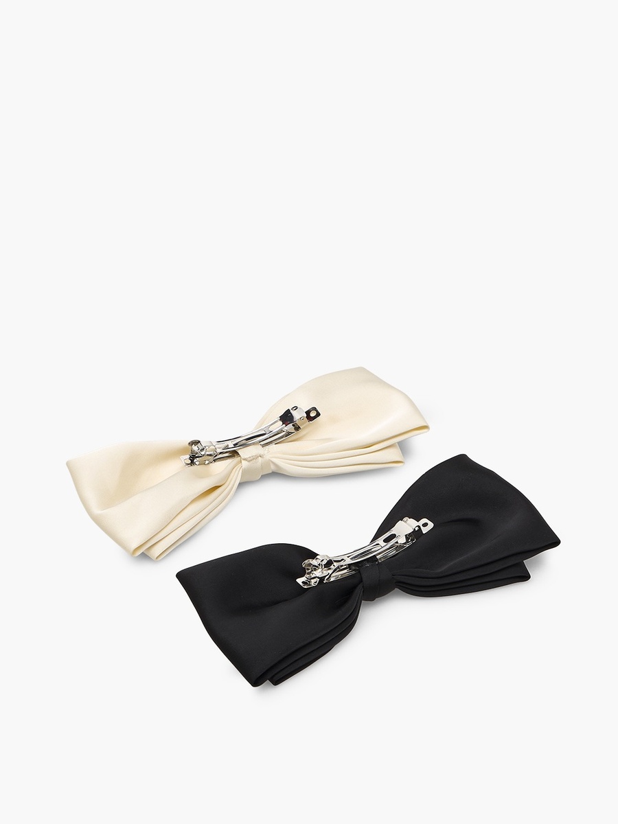 Pack of 2 Barrette Hair Clip with Bow Accent