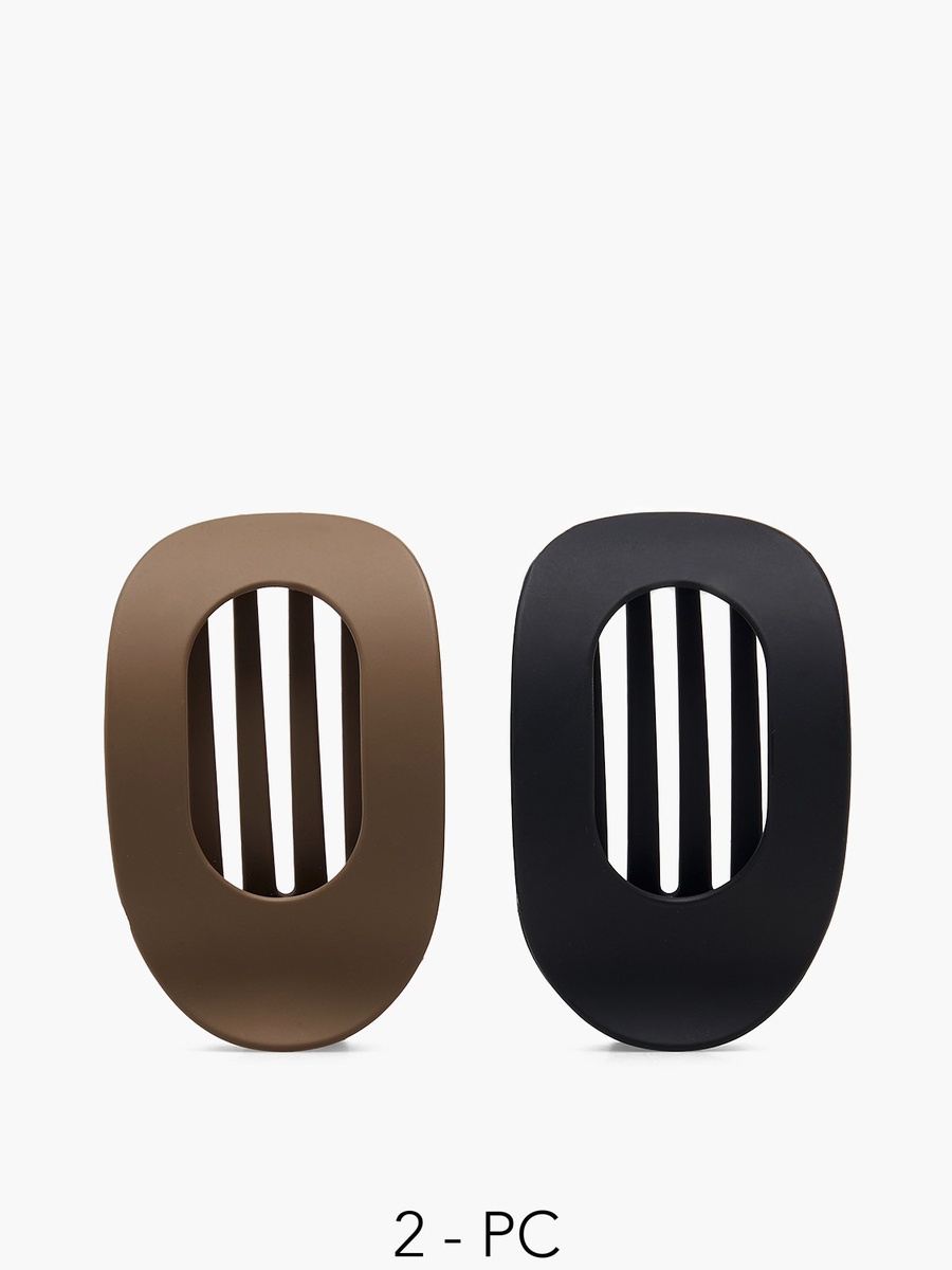 Pack of 2 Flat Hair Clamps with Matte Finish