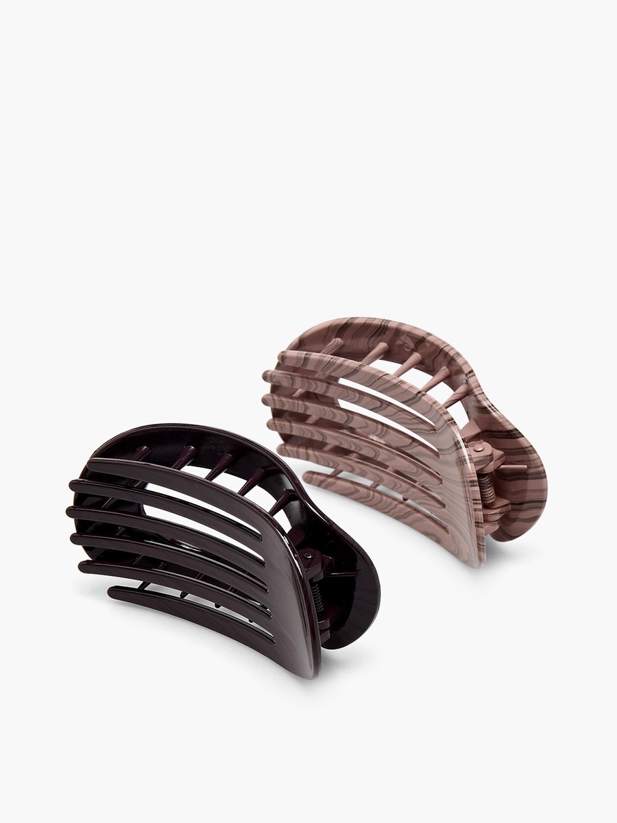 Pack of 2 Flat Hair Clamps with Matte Finish
