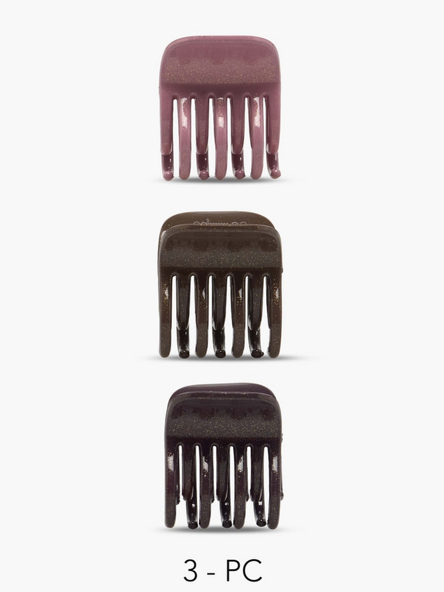 Pack of 3 Hair Clamp with Glitter Finish