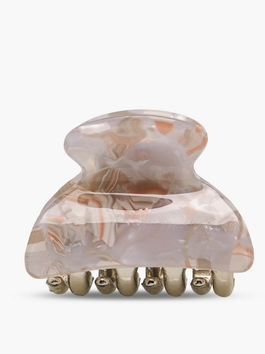 Pack of 3 Curved Hair Clamp with Marble Finish