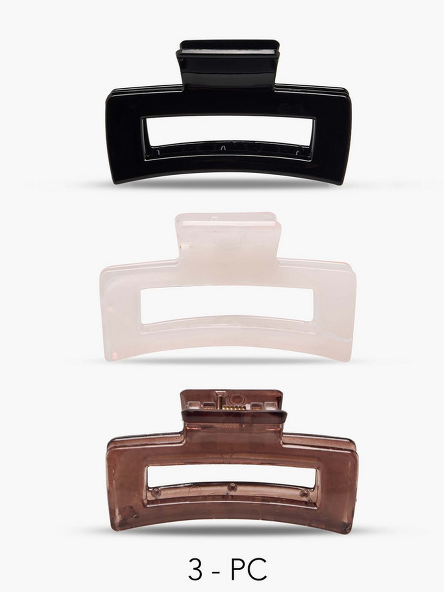 Pack of 3 Rectangular Shaped Hair Clamps
