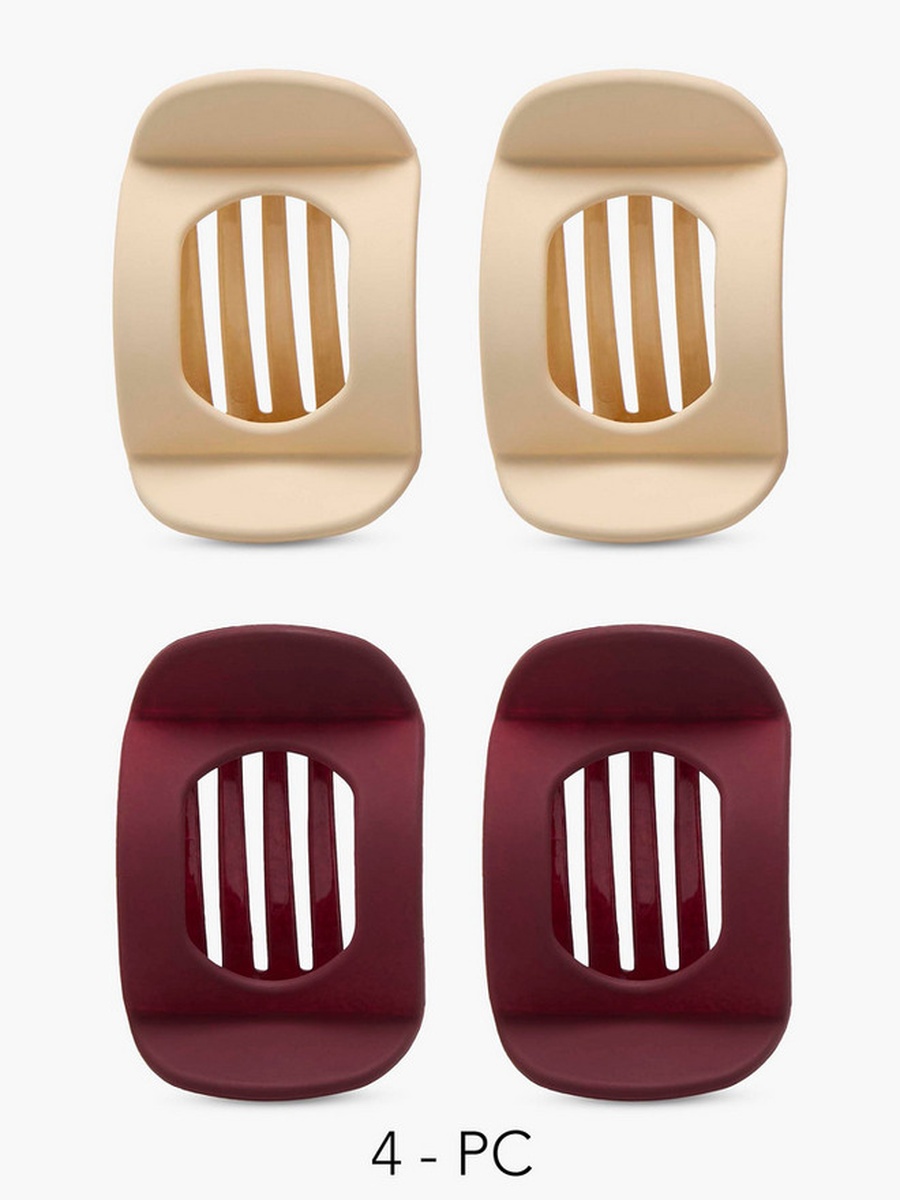 Pack of 4 Curved Hair Clamp with Cutouts