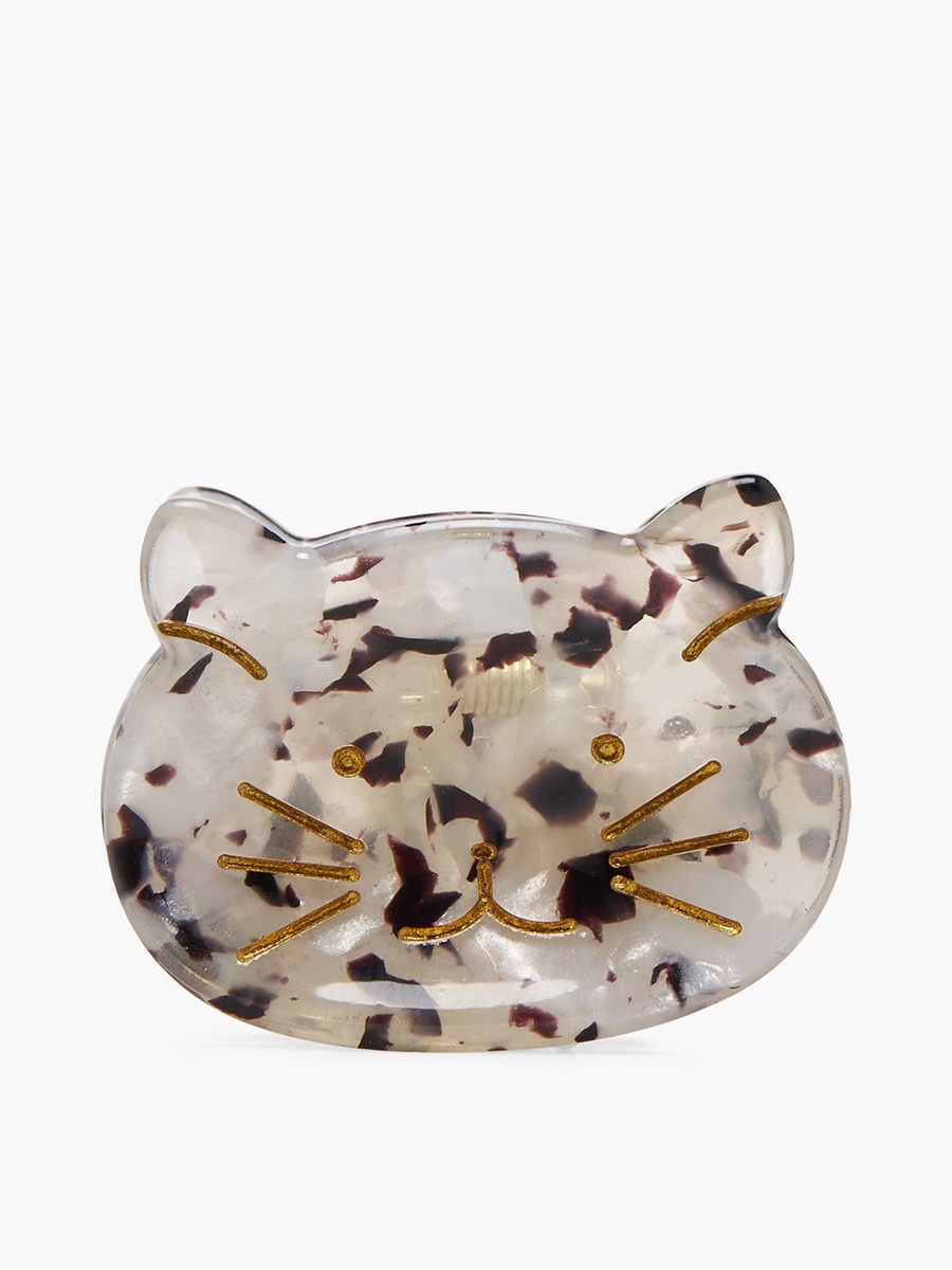 Pack of 4 Cat Shaped Hair Clamps with Print