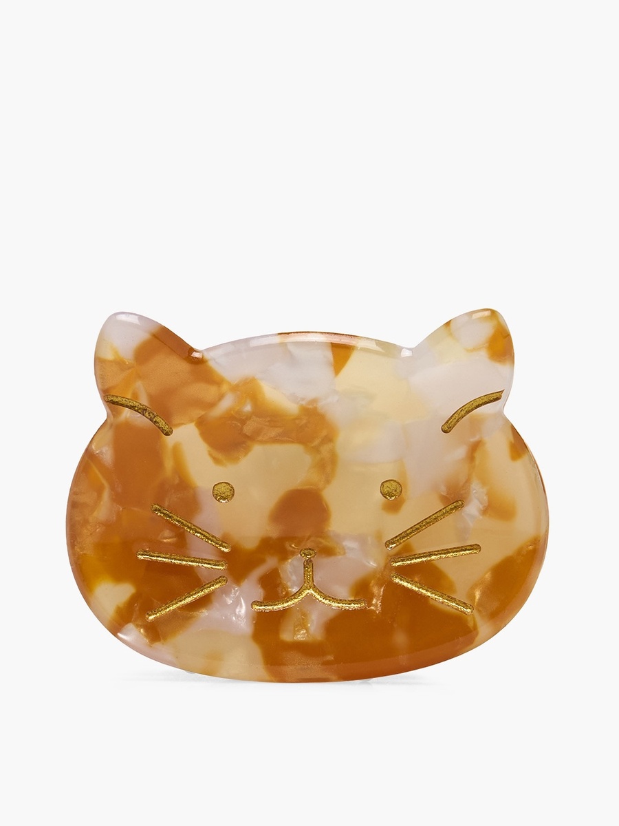 Pack of 4 Cat Shaped Hair Clamps with Print