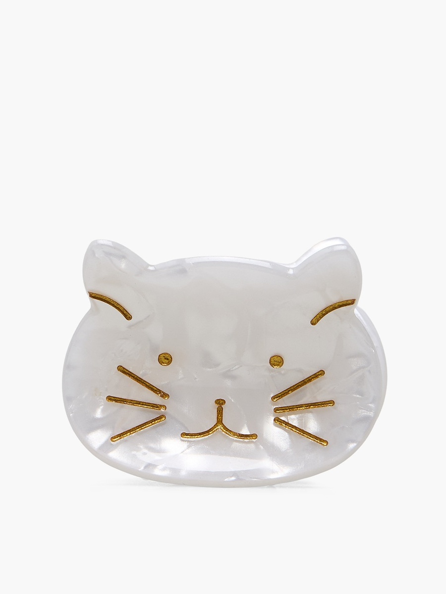 Pack of 4 Cat Shaped Hair Clamps with Print