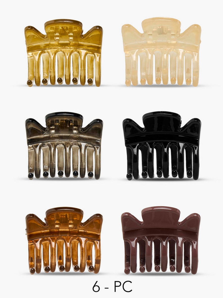 Pack of 6 Hair Clamp with Transparent Design